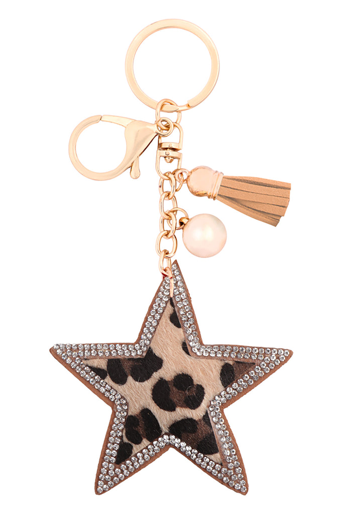 STAR RHINESTONE TASSEL KEYCHAIN