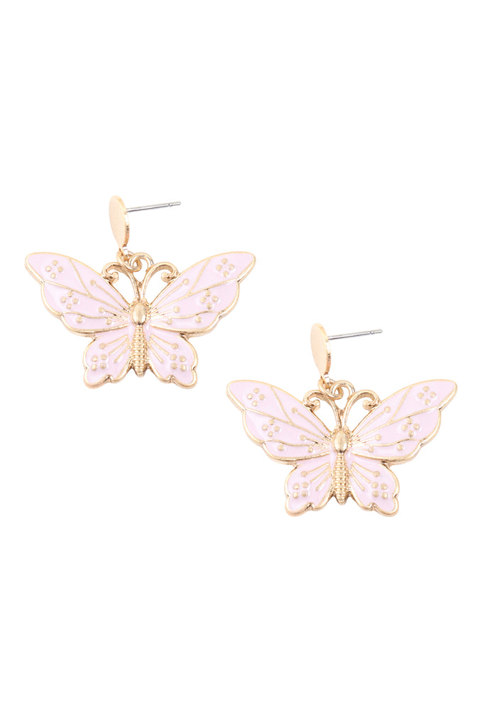 BUTTERFLY POST DANGLING EARRINGS