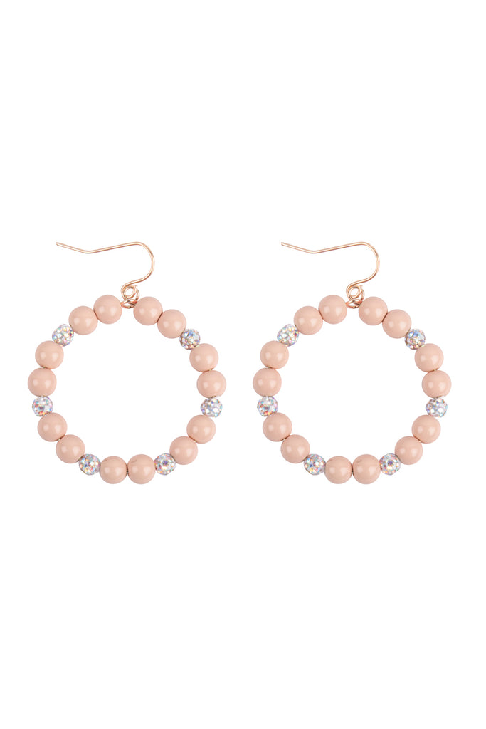 KE8106 - BOHO BEADS W/ GLITTER FISH HOOK EARRINGS
