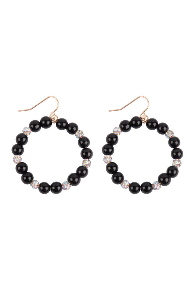 KE8106 - BOHO BEADS W/ GLITTER FISH HOOK EARRINGS