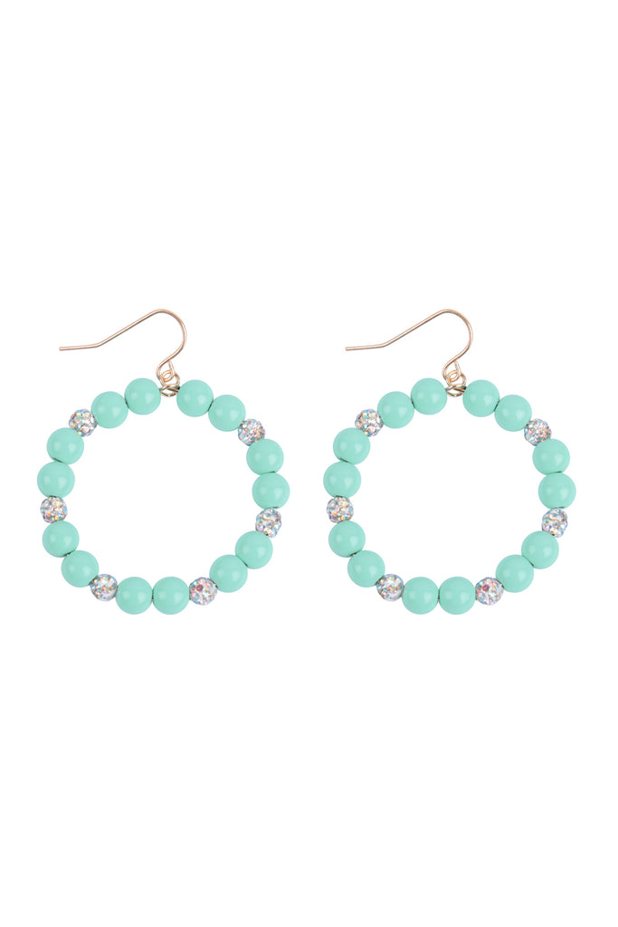 KE8106 - BOHO BEADS W/ GLITTER FISH HOOK EARRINGS