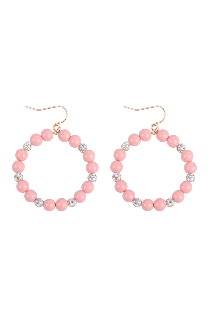 KE8106 - BOHO BEADS W/ GLITTER FISH HOOK EARRINGS