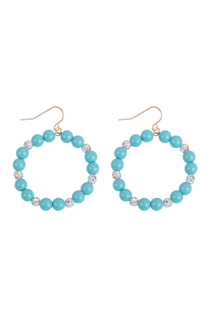 KE8106 - BOHO BEADS W/ GLITTER FISH HOOK EARRINGS