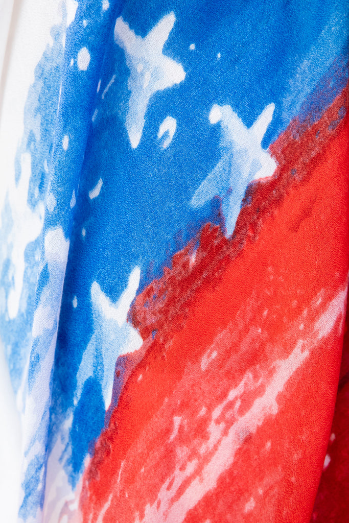 KSF-268 - USA ACCENT KNEE LENGTH OPEN FRONT KIMONO VEST