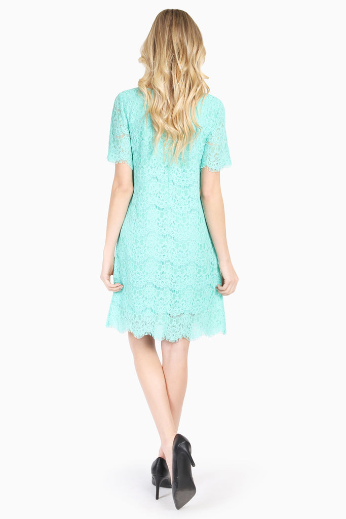 Lace-Up Woven Lace Dress