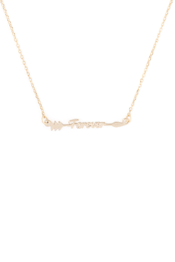 ARROW LETTER FOREVER PENDANT NECKLACE