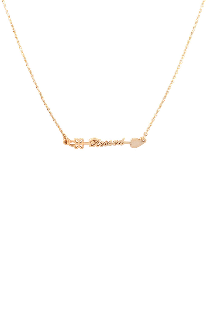 ARROW LETTER BLESSED PENDANT NECKLACE