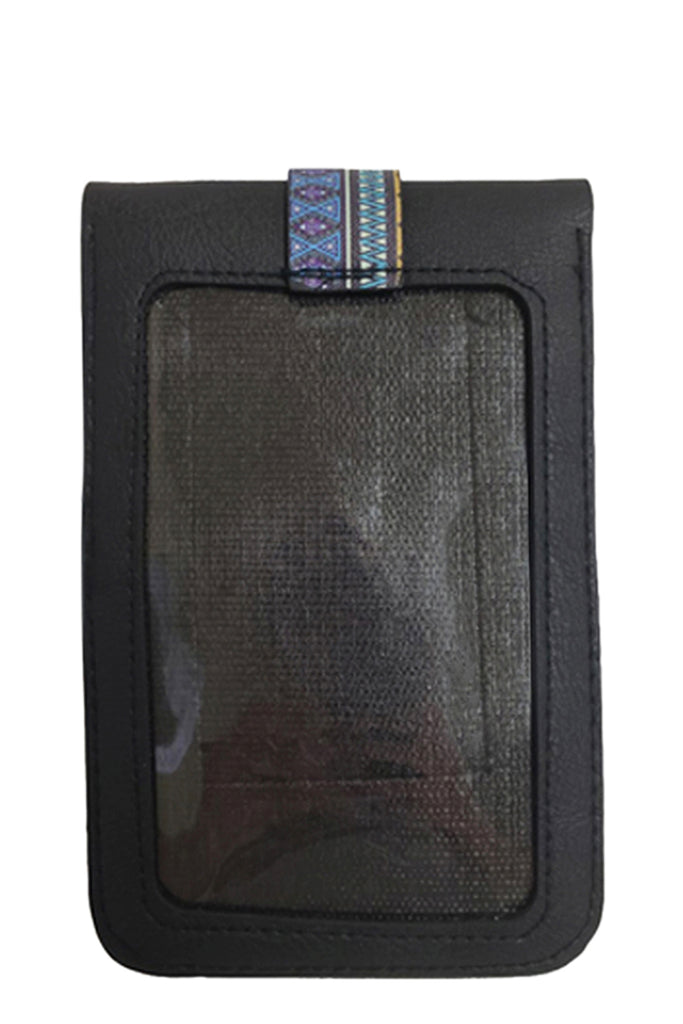 AZTEC CELLPHONE CROSSBODY BAG WITH CLEAR WINDOW
