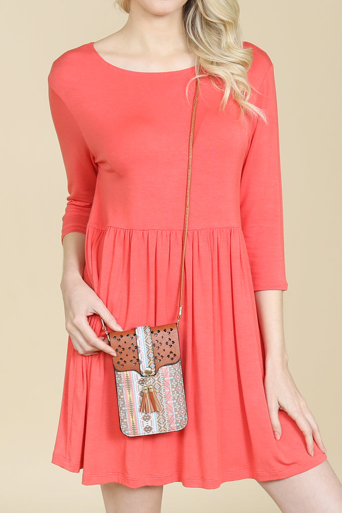 AZTEC CELLPHONE CROSSBODY BAG WITH CLEAR WINDOW