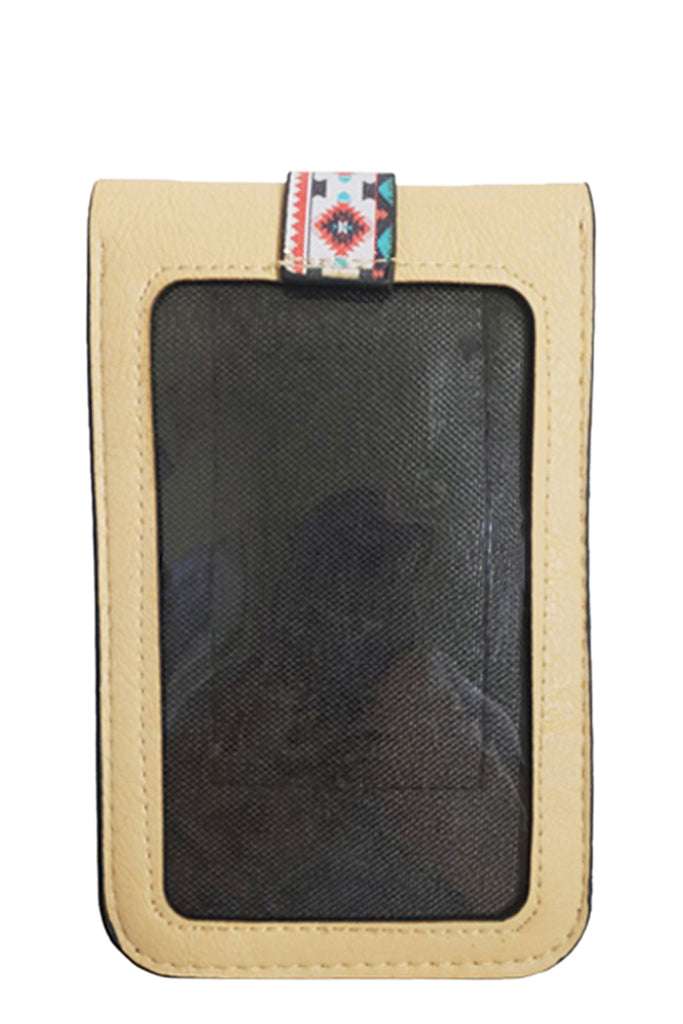 AZTEC CELLPHONE CROSSBODY BAG WITH CLEAR WINDOW