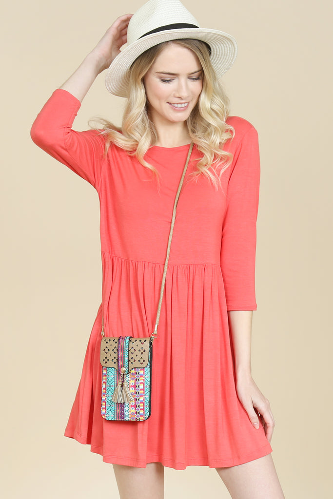 AZTEC CELLPHONE CROSSBODY BAG WITH CLEAR WINDOW