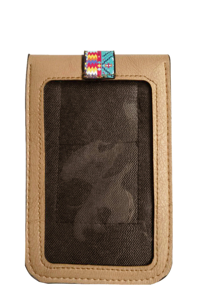 AZTEC CELLPHONE CROSSBODY BAG WITH CLEAR WINDOW