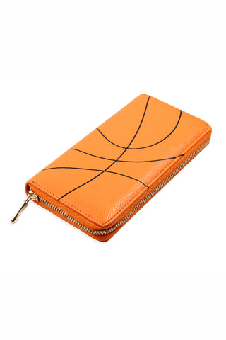 SOLID COLOR LEATHER ZIPPER WALLET
