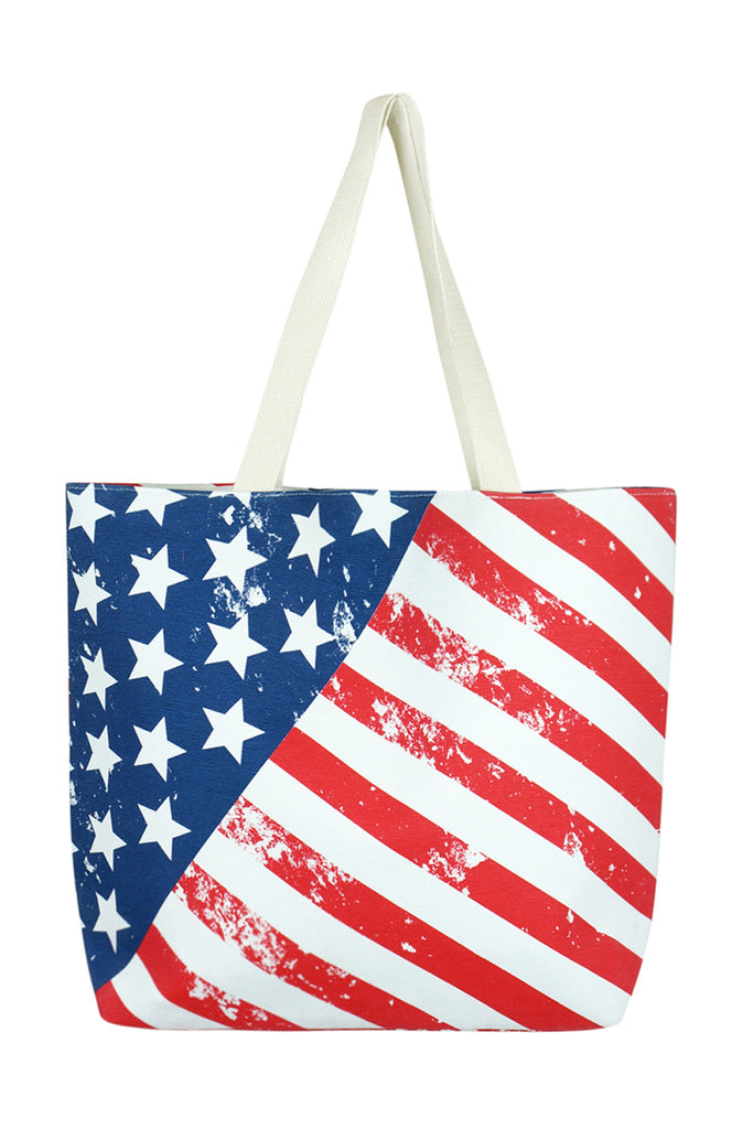 TROPICAL AMERICAN FLAG BEACH BAG - Riah Fashion