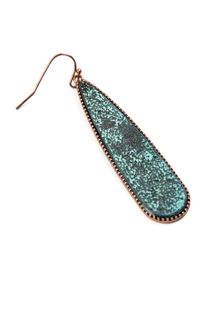 ME10087 - LONG TEARDROP CAST DANGLE EARRINGS