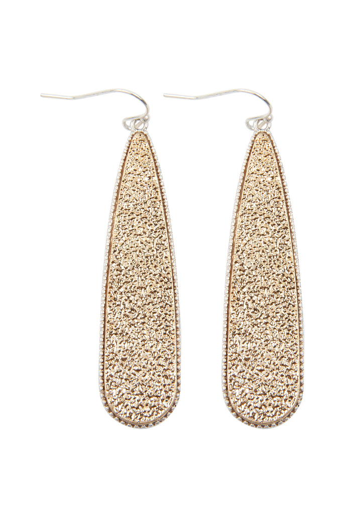 ME10087 - LONG TEARDROP CAST DANGLE EARRINGS