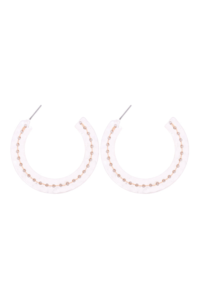 ME3135 - STITCH HAMMERED HOOP EARRINGS
