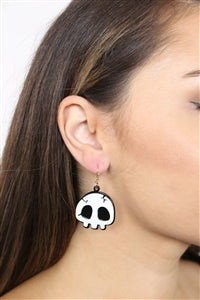 SKULL ACETATE EARRINGS