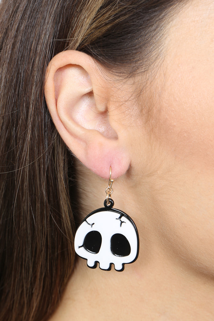 SKULL ACETATE EARRINGS