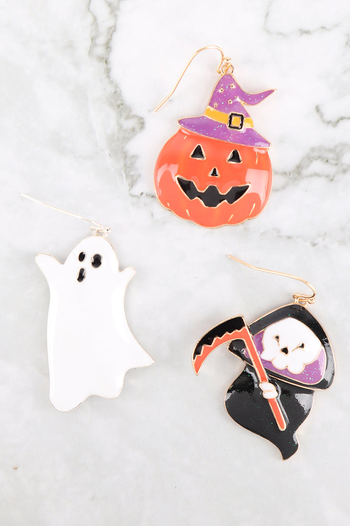 HALLOWEEN PUMPKIN ENAMEL EARRINGS