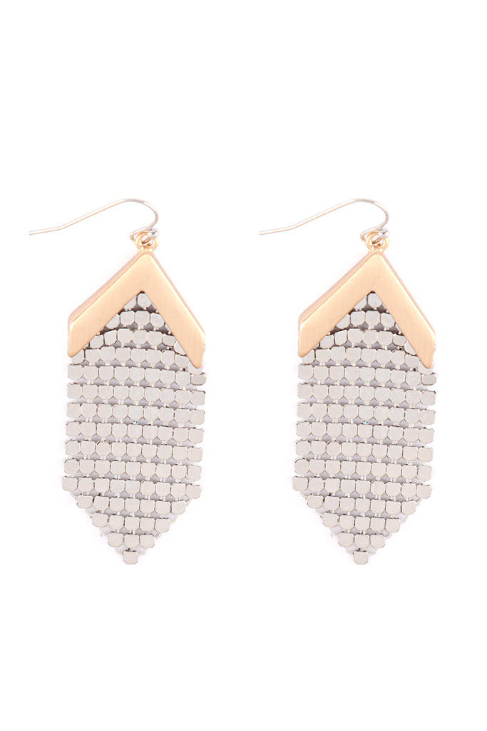 METAL SEQUIN STATEMENT DROP EARRINGS
