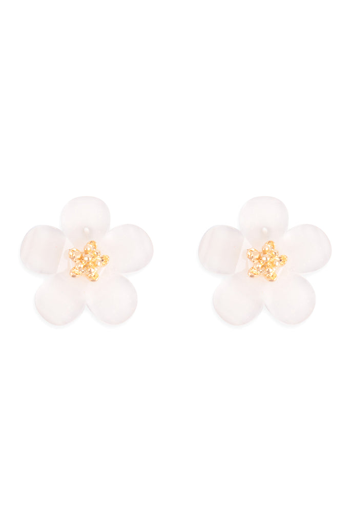 RESIN FLOWER STUD EARRINGS