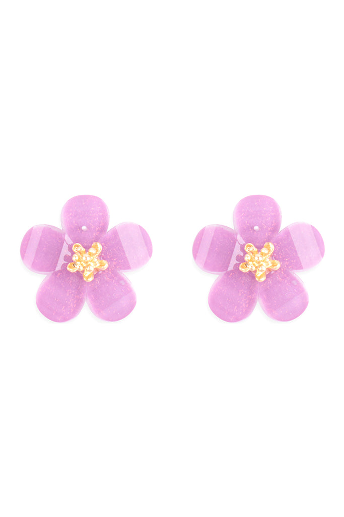RESIN FLOWER STUD EARRINGS