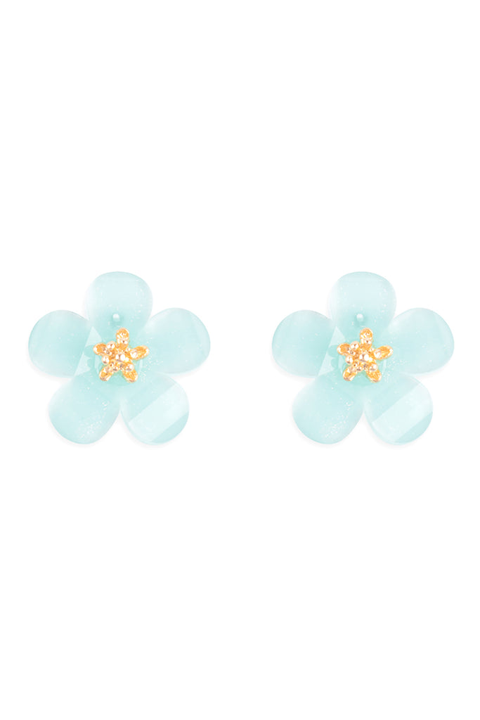 RESIN FLOWER STUD EARRINGS