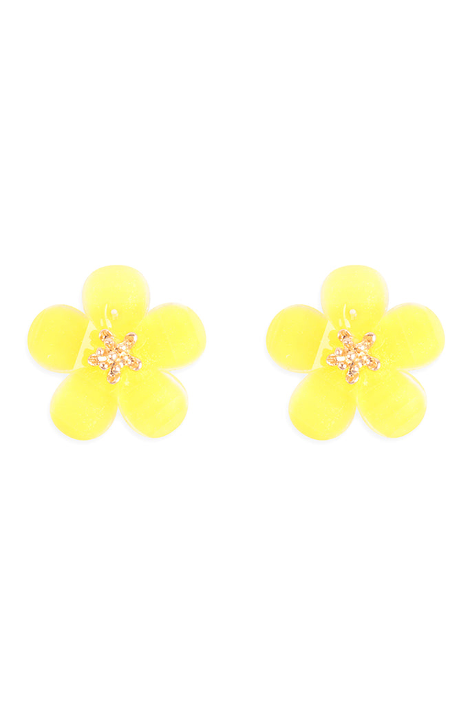 RESIN FLOWER STUD EARRINGS