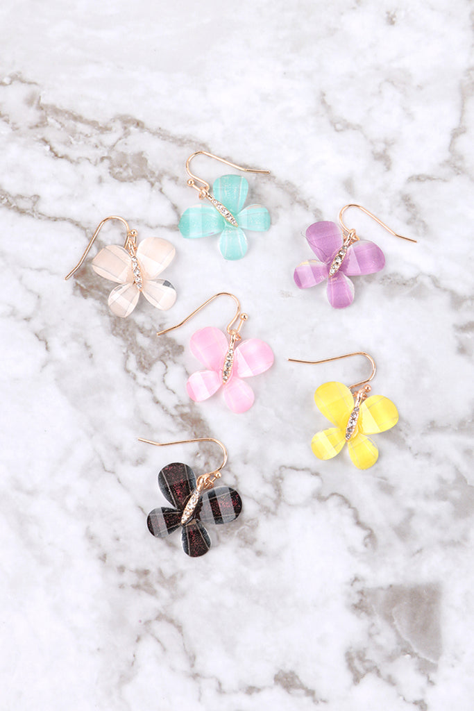 ME90311 - RESIN BUTTERFLY FISH HOOK EARRINGS