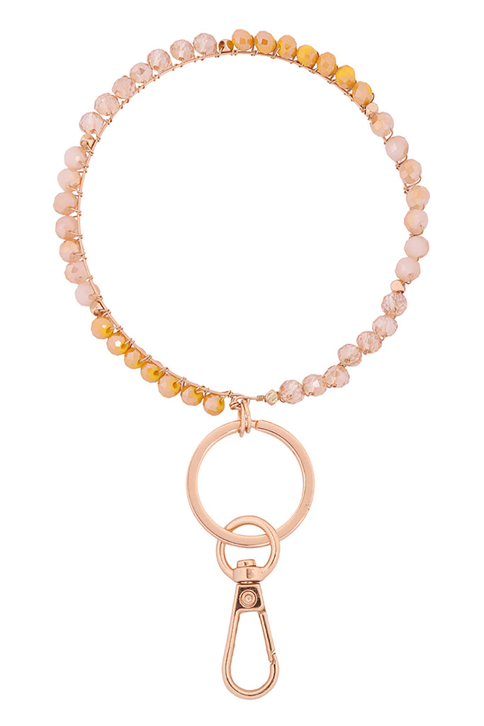 RONDELLE BEADS TWO TONE WRISTLET KEYCHAIN
