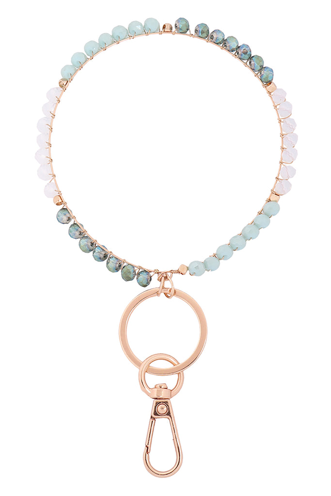 RONDELLE BEADS TWO TONE WRISTLET KEYCHAIN