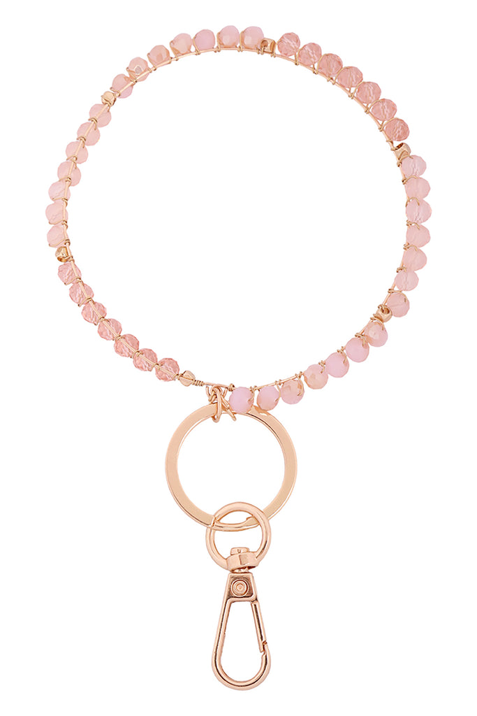 RONDELLE BEADS TWO TONE WRISTLET KEYCHAIN