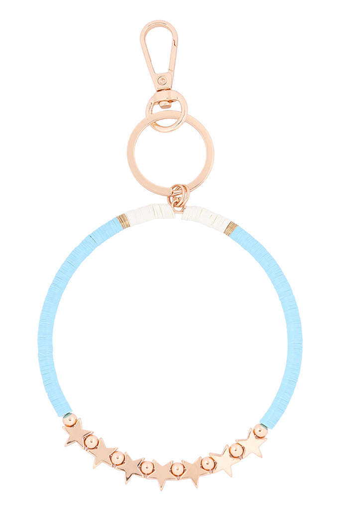 SEQUIN BEADS STAR BRACELET KEYCHAIN