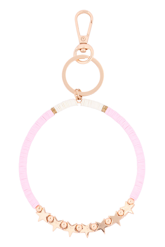 SEQUIN BEADS STAR BRACELET KEYCHAIN