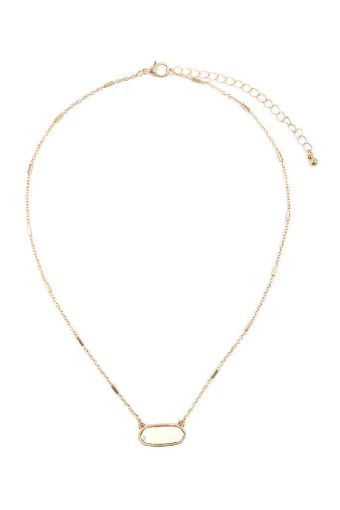 SEMI PRECIOUS OVAL STONE NECKLACE