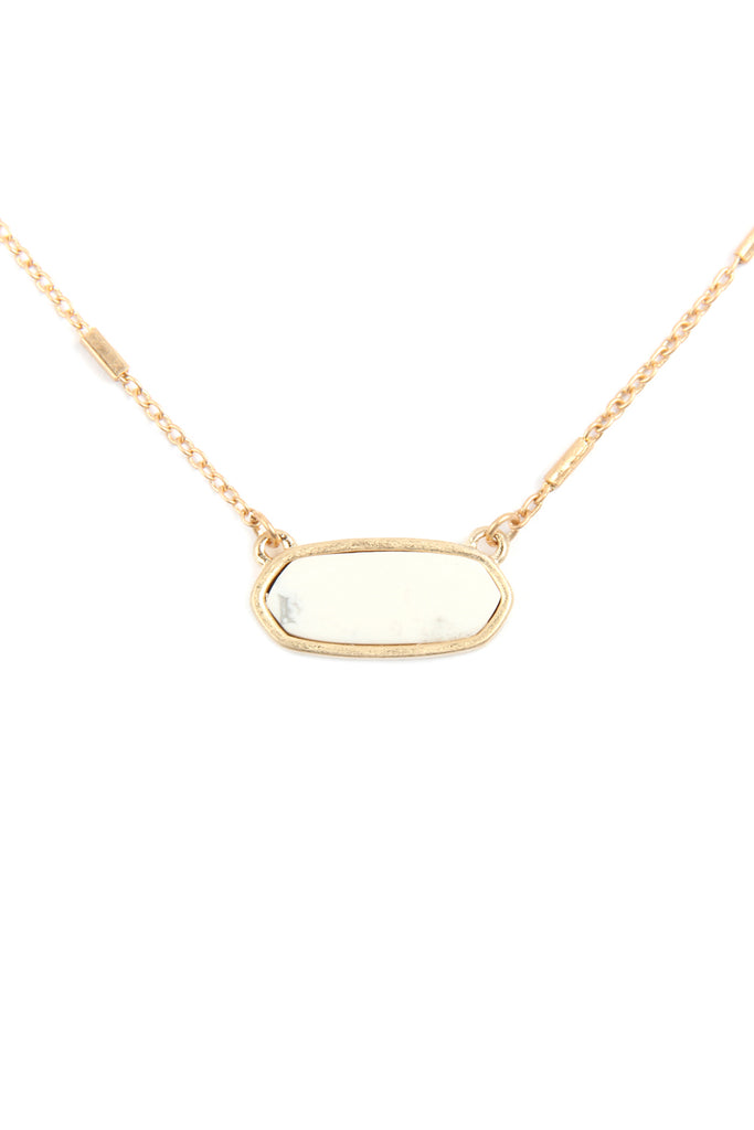 SEMI PRECIOUS OVAL STONE NECKLACE