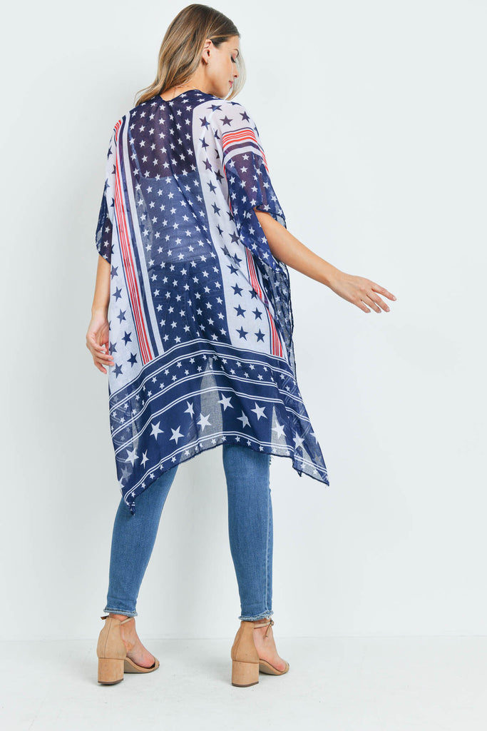 MS0157 - MULTI STAR AMERICAN FLAG KIMONO
