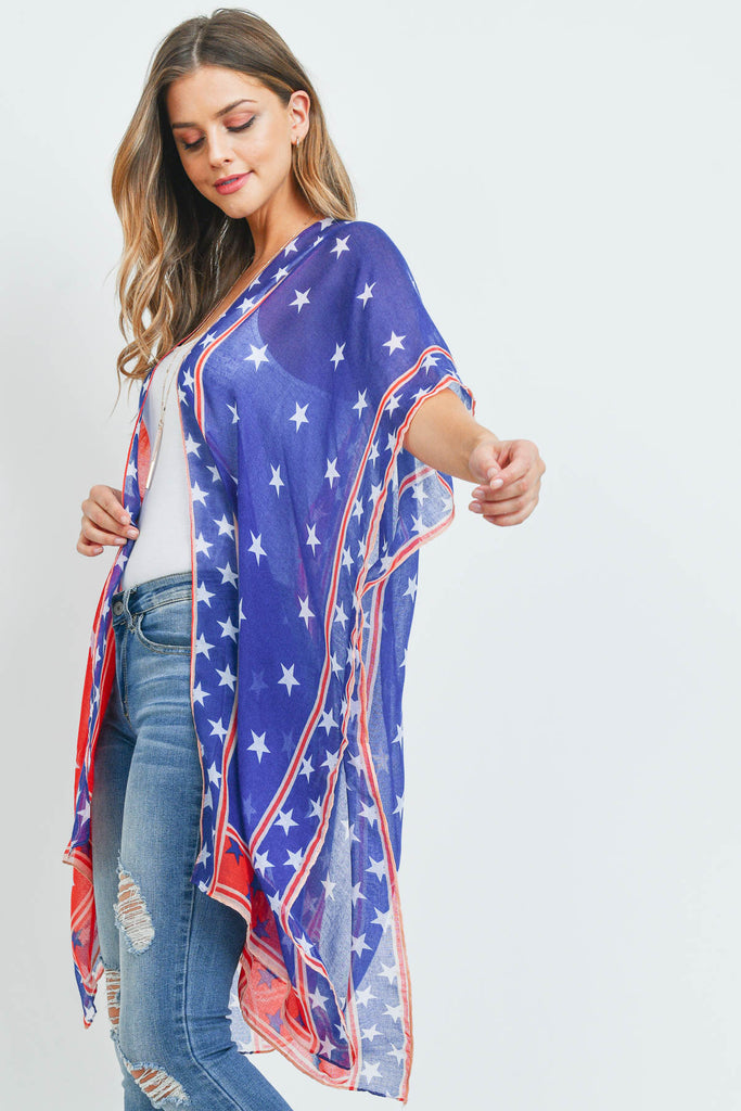 MS0157 - MULTI STAR AMERICAN FLAG KIMONO