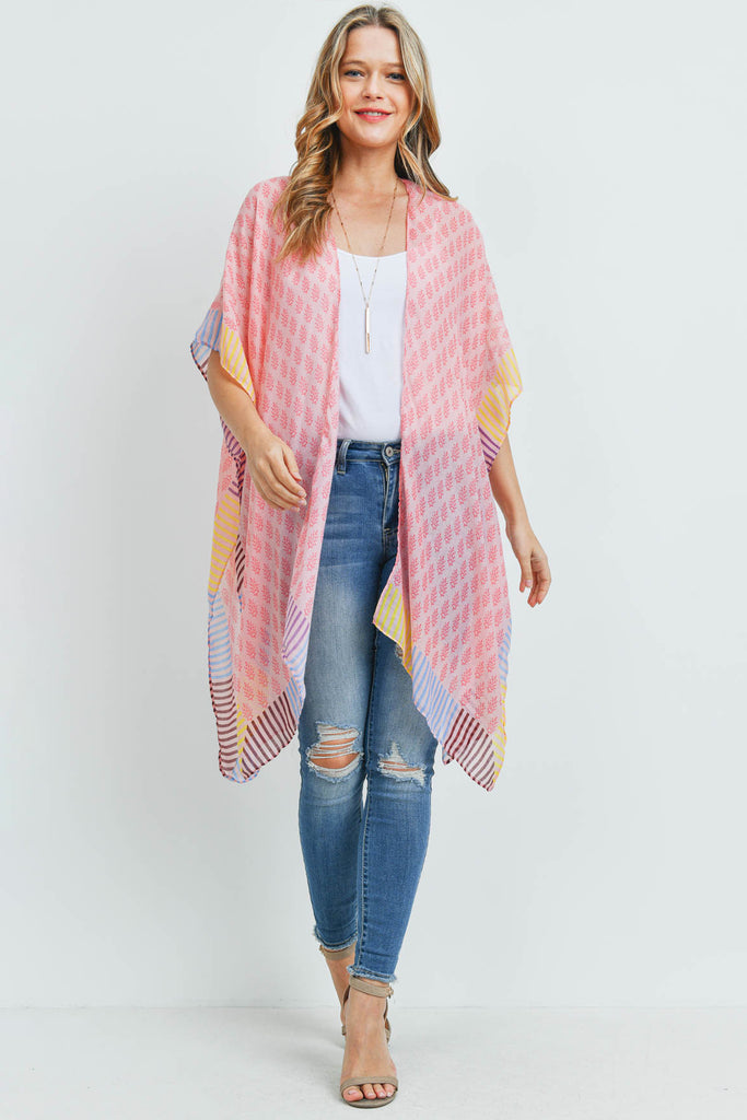 MS0171 - BOHEMIAN STYLE OMBRE LEAVES KIMONO