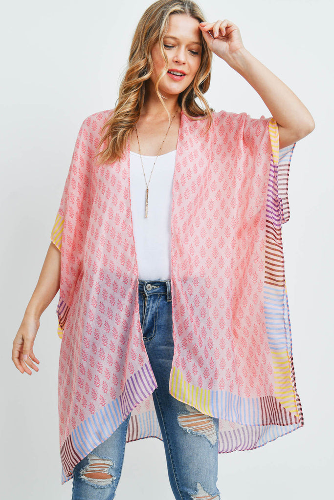 MS0171 - BOHEMIAN STYLE OMBRE LEAVES KIMONO