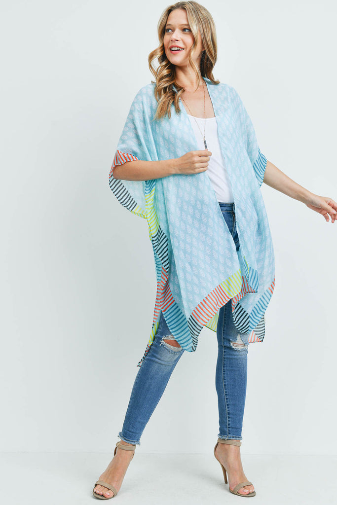 MS0171 - BOHEMIAN STYLE OMBRE LEAVES KIMONO