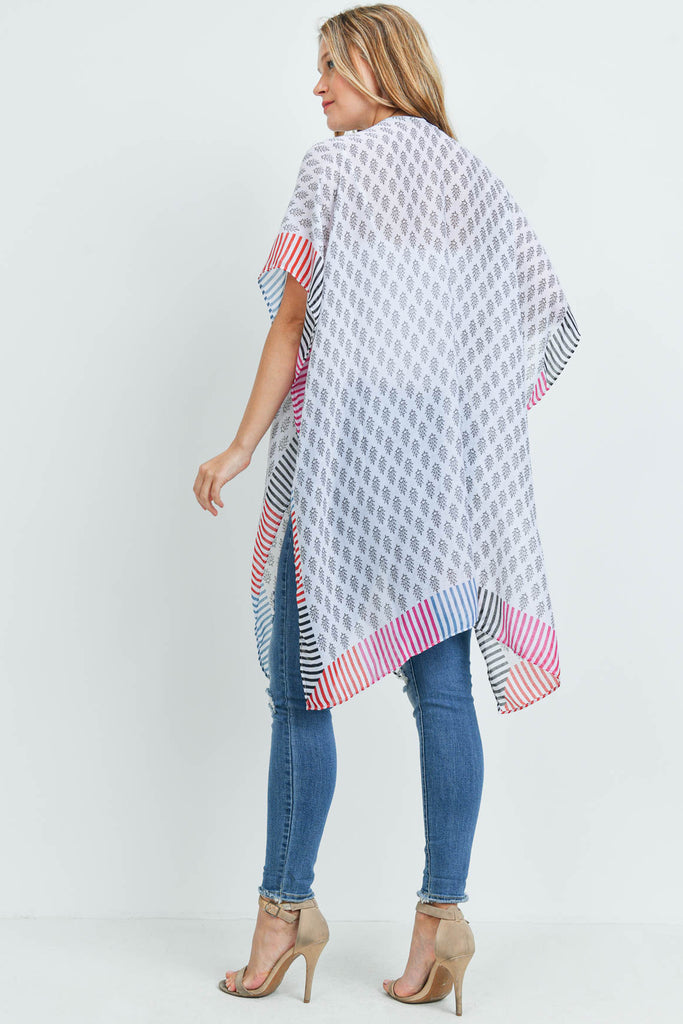 MS0171 - BOHEMIAN STYLE OMBRE LEAVES KIMONO