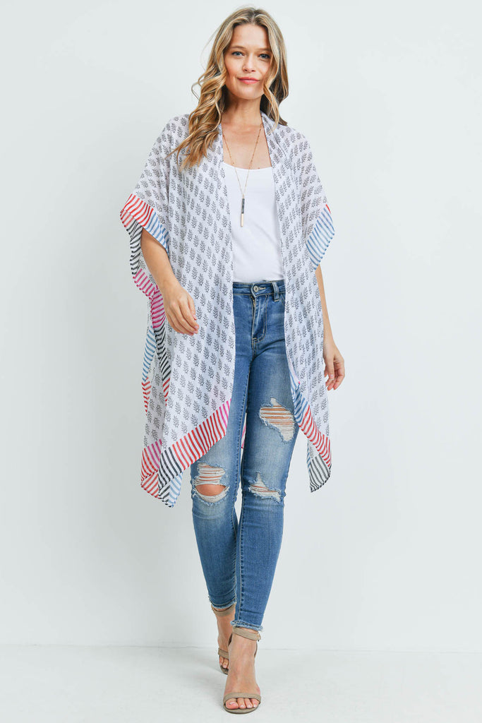 MS0171 - BOHEMIAN STYLE OMBRE LEAVES KIMONO