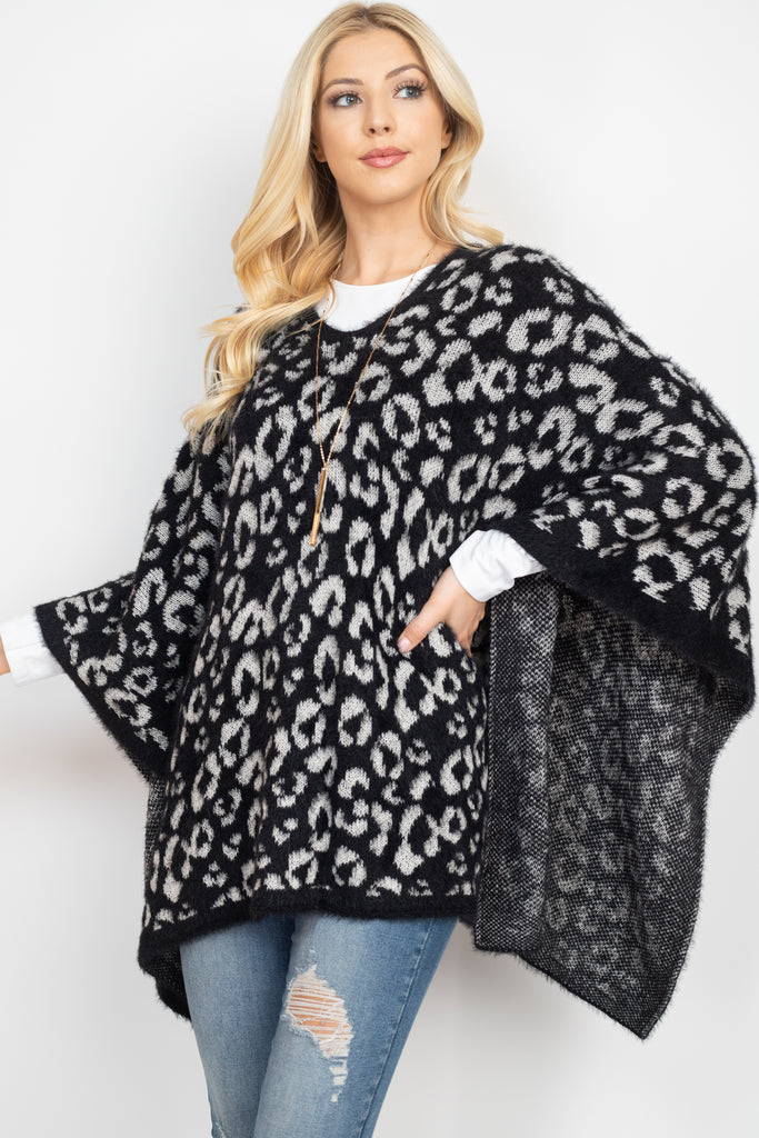 LEOPARD PRINT PONCHO