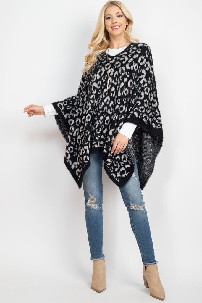 LEOPARD PRINT PONCHO