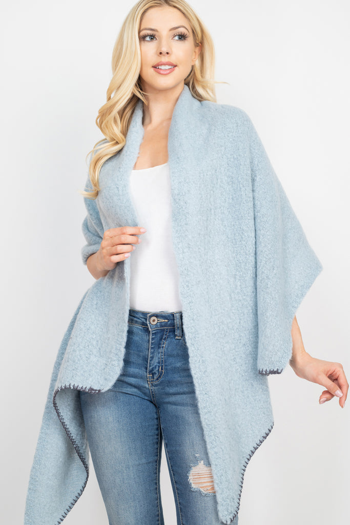 STITCH TRIM SOLID OBLONG SCARF