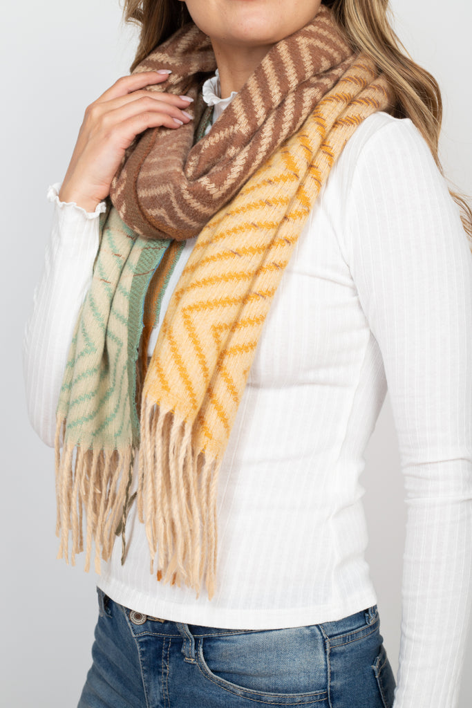 MS0205 - CHEVRON OBLONG WRAP SCARF