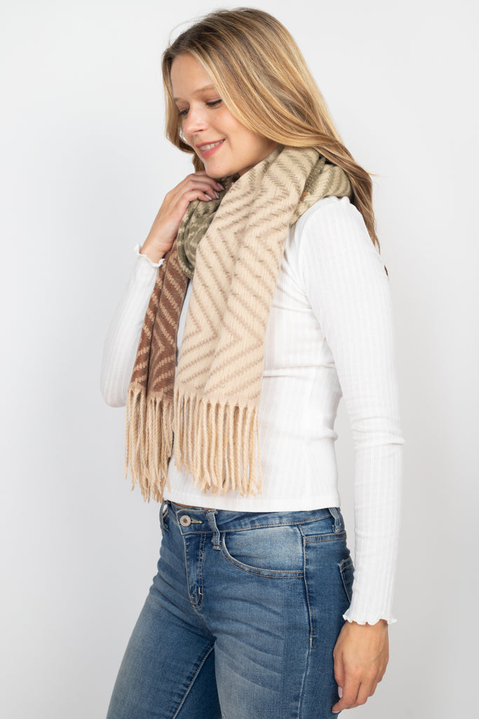 MS0205 - CHEVRON OBLONG WRAP SCARF