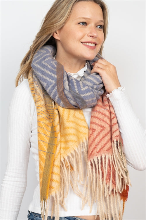 MS0205 - CHEVRON OBLONG WRAP SCARF
